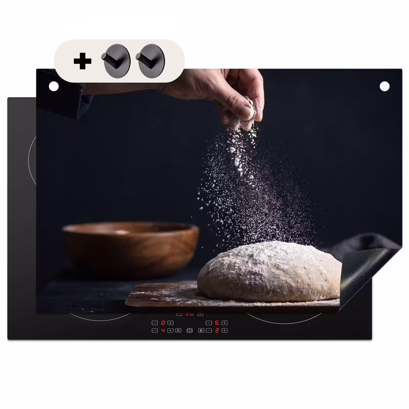Inductie beschermer en spatscherm (2in1) - Deeg - Hand - Bakken — 1
