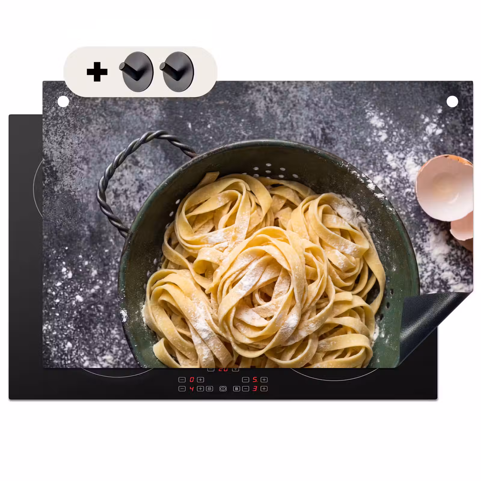 Inductie beschermer en spatscherm (2in1) - Pasta - Keuken - Eten — 1