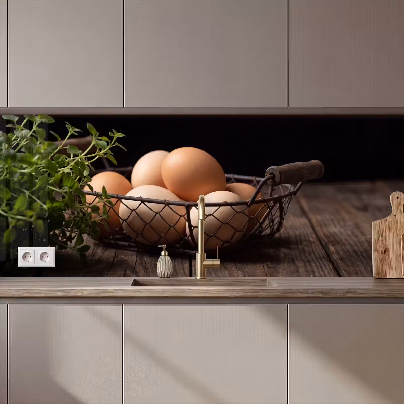 Keuken achterwand - Eieren - Mand - Eten — 1
