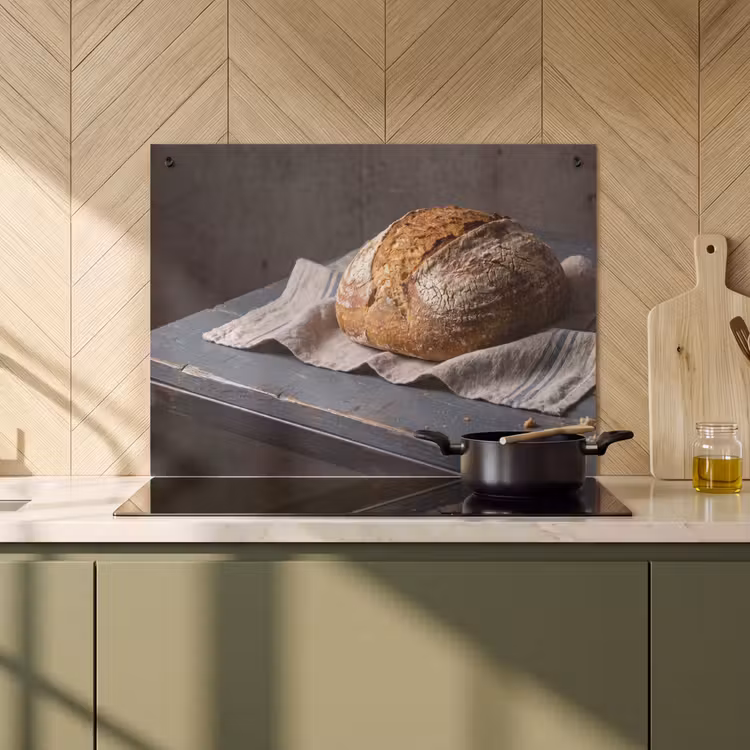 Inductie beschermer en spatscherm (2in1) - Brood - Rustiek - Eten — 2