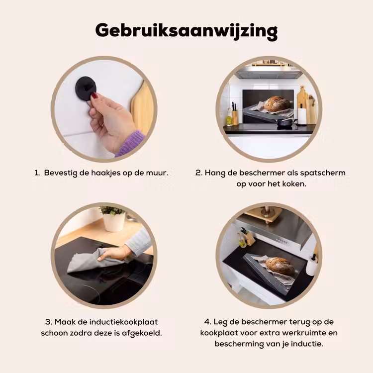 Inductie beschermer en spatscherm (2in1) - Brood - Rustiek - Eten — 6