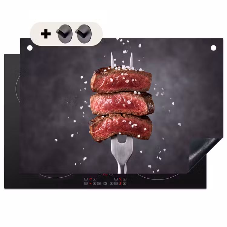 Inductie beschermer en spatscherm (2in1) - Eten - Vlees - Zout — 1