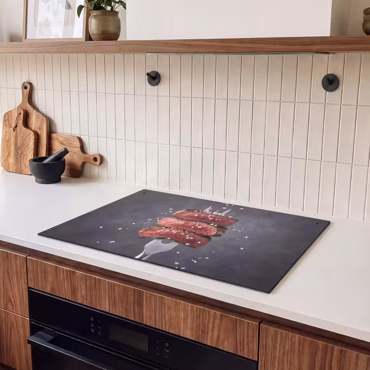Inductie beschermer en spatscherm (2in1) - Eten - Vlees - Zout — 3