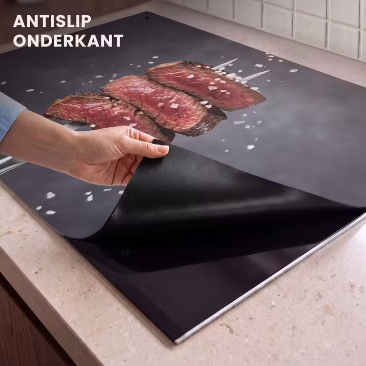 Inductie beschermer en spatscherm (2in1) - Eten - Vlees - Zout — 4