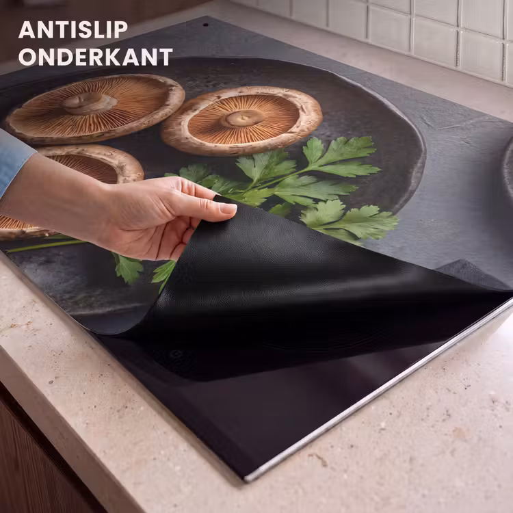 Inductie beschermer en spatscherm (2in1) - Paddestoelen - Kruiden - Eten — 4