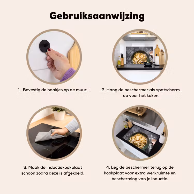 Inductie beschermer en spatscherm (2in1) - Pasta - Keuken - Eten — 6