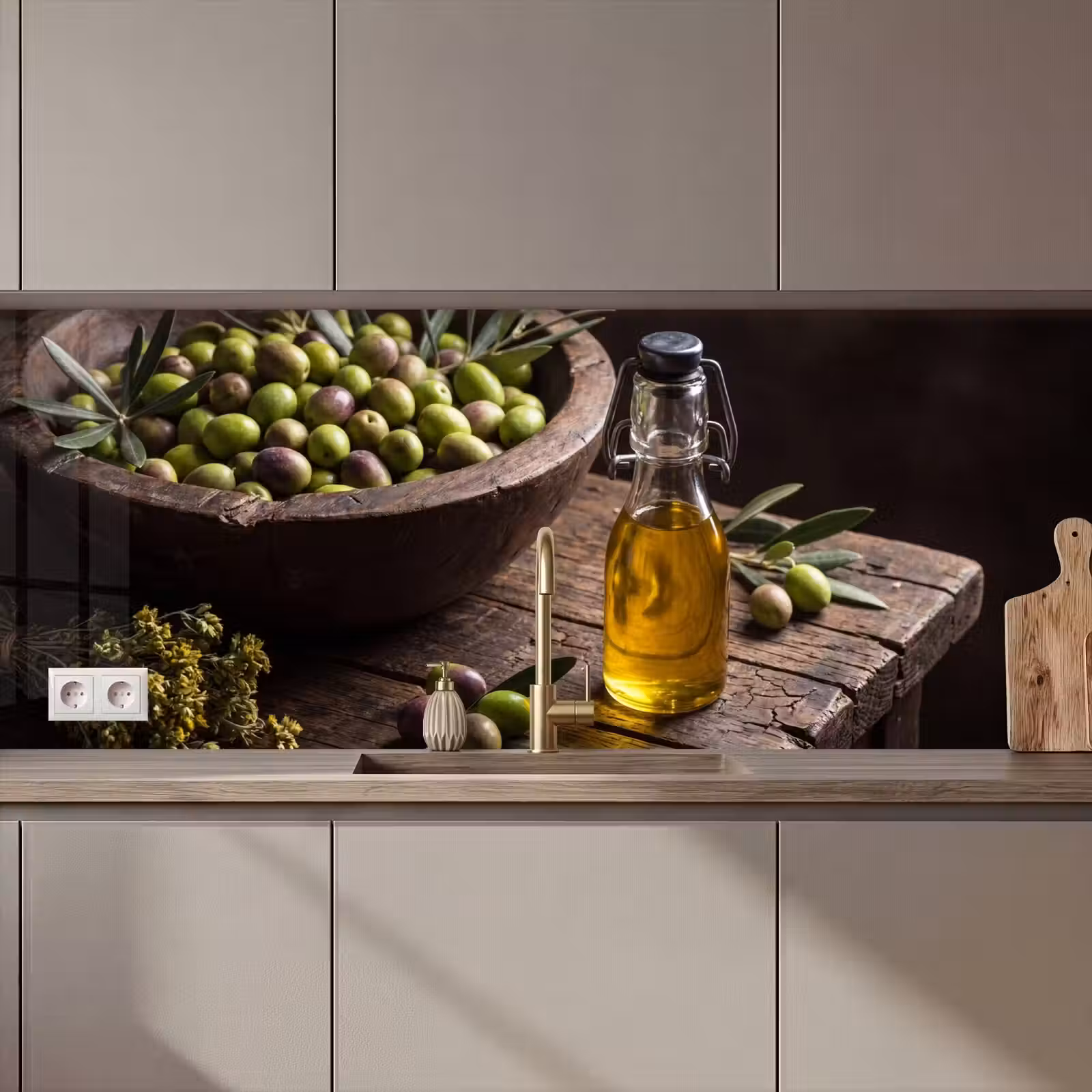 Keuken achterwand - Olijven - Eten - Rustiek — 1