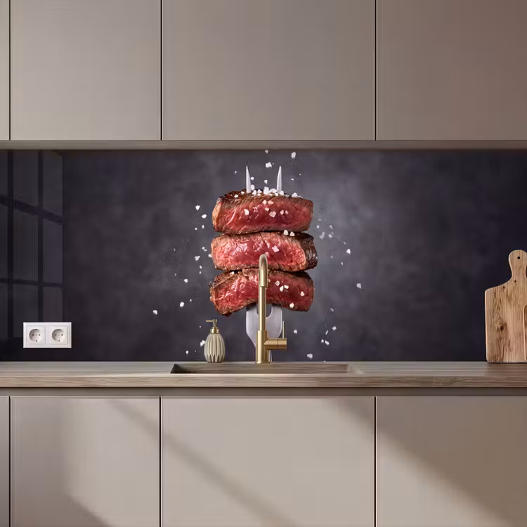 Keuken achterwand - Eten - Vlees - Zout — 1