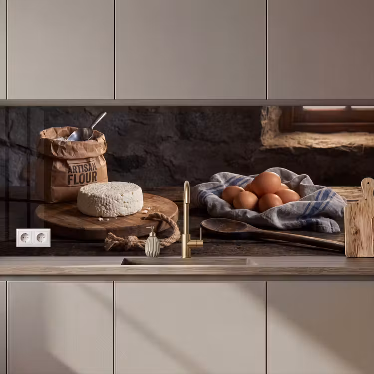 Keuken achterwand - Meel - Eieren - Eten — 1