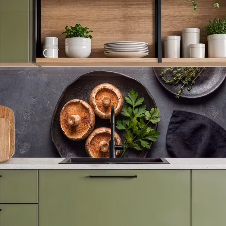 Keuken achterwand - Paddestoelen - Kruiden - Eten — 5