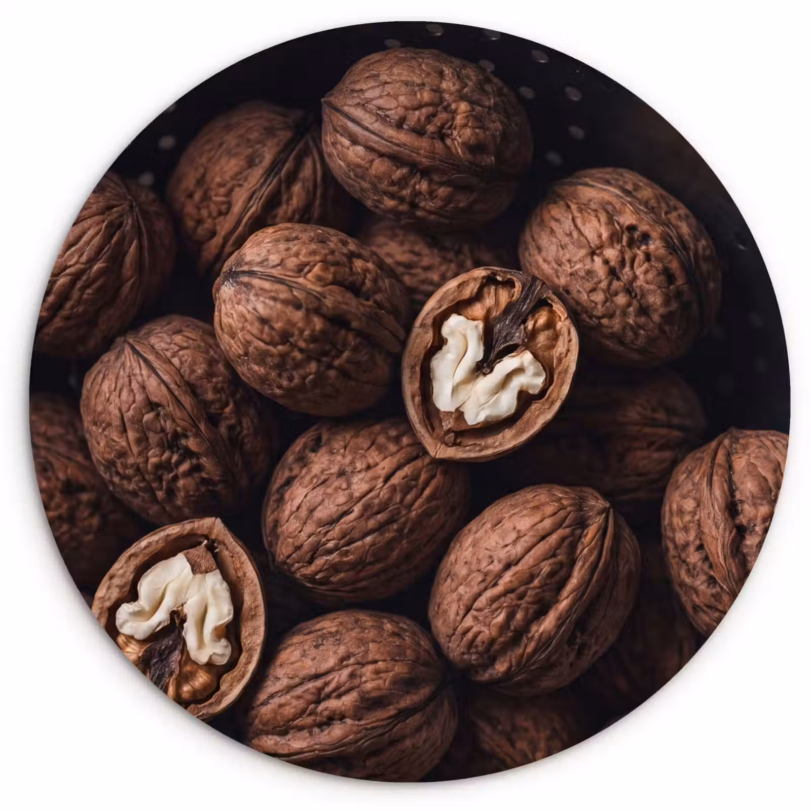 Muurcirkel - Walnoot - Eten - Donker — 1