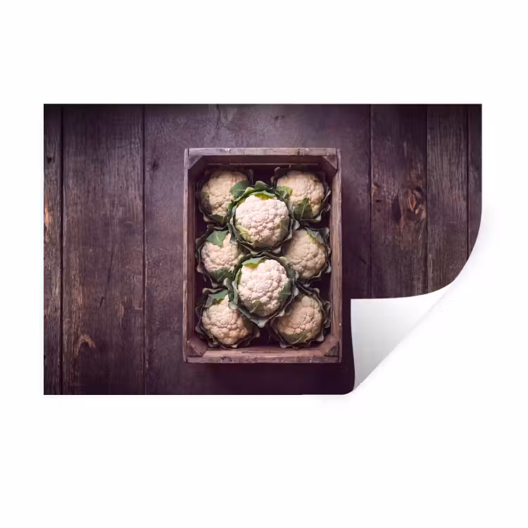 Muursticker - Bloemkool - Houten kist — 1