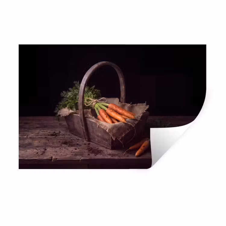 Muursticker - Wortels - Mand - Eten — 1