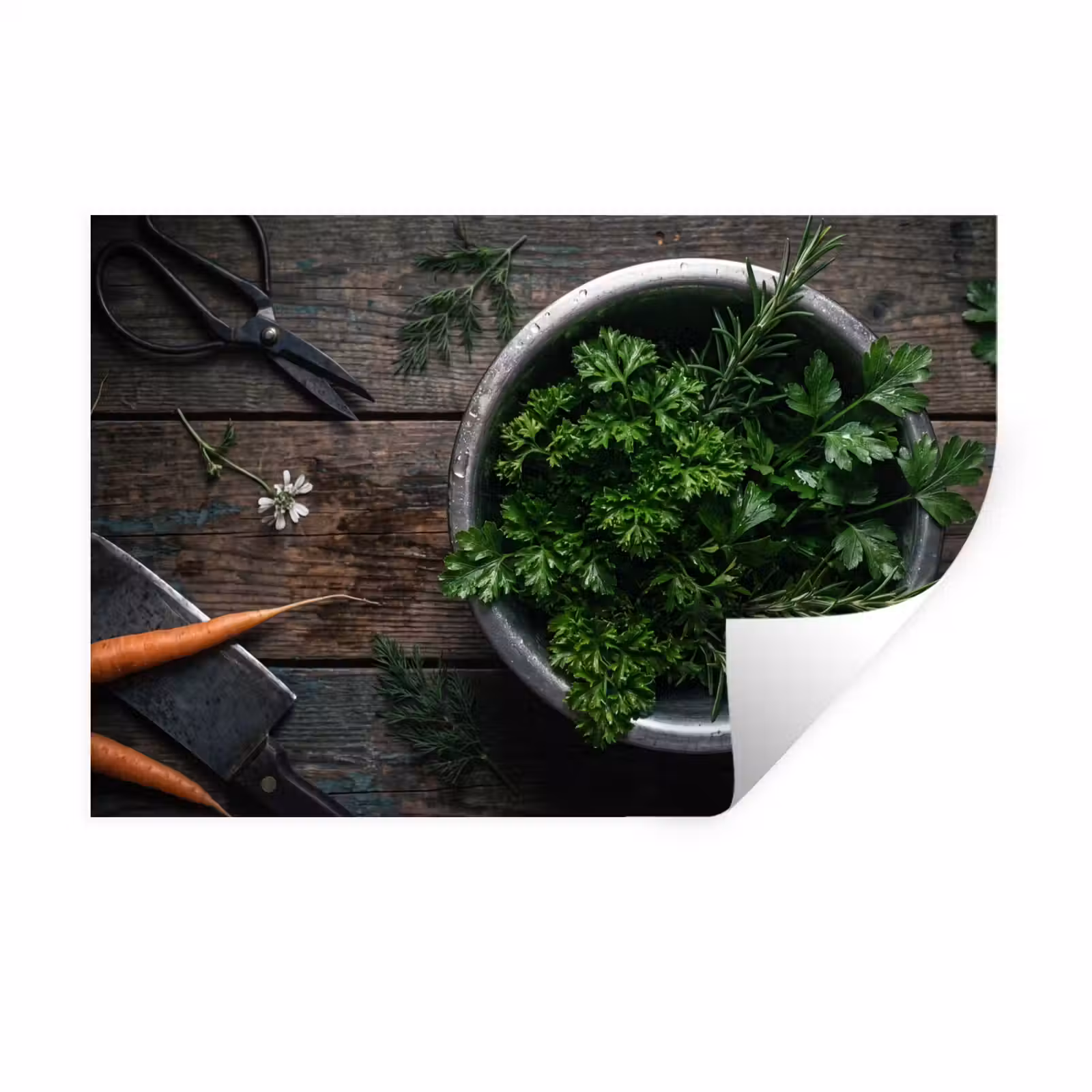 Muursticker - Groenten - Hout - Eten — 1