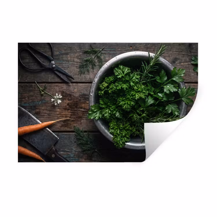 Muursticker - Groenten - Hout - Eten — 1