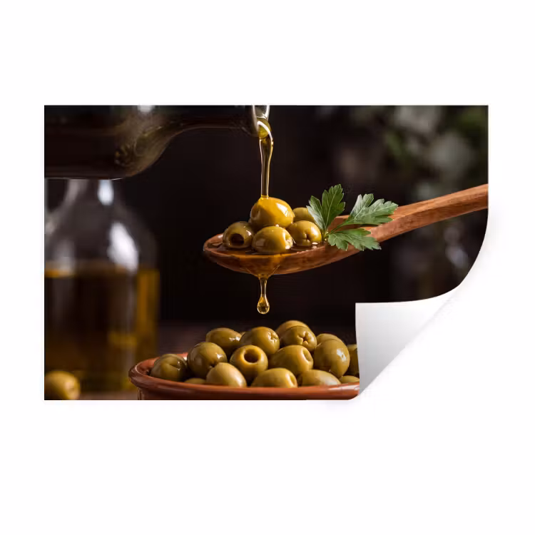 Muursticker - Olijven - Olijfolie - Eten — 1