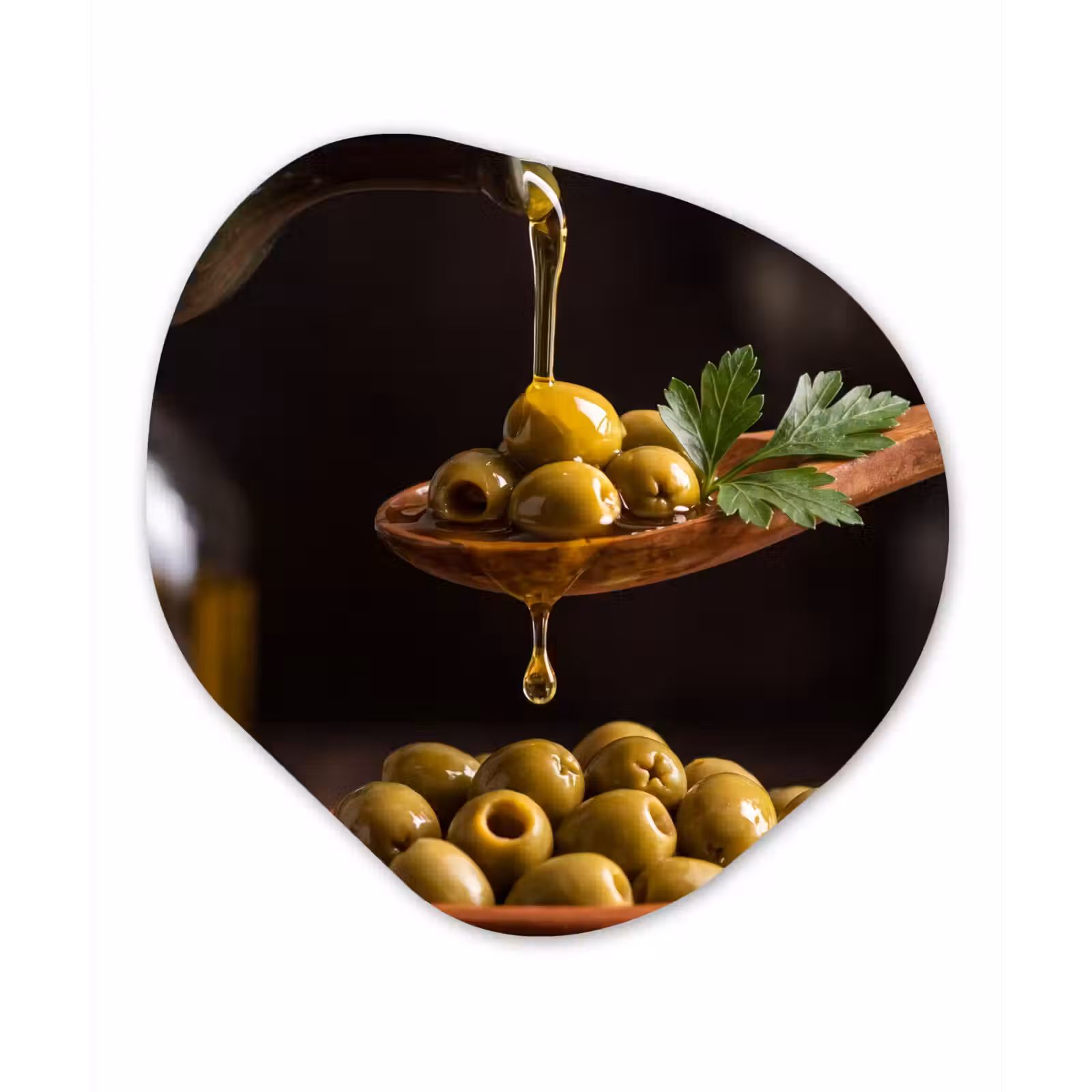 Organische schilderij - Aluminium - Olijven - Olijfolie - Eten — 1