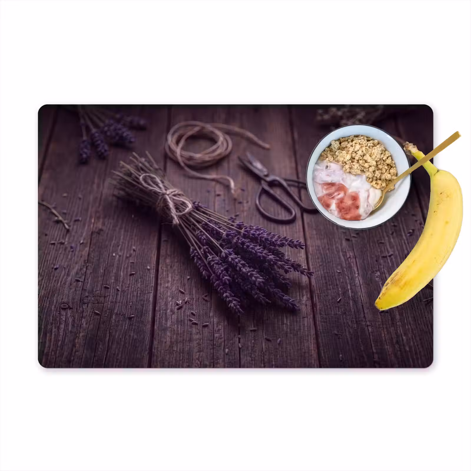 Placemat - 6 stuks - Bloemen - Rustiek - Paars — 1
