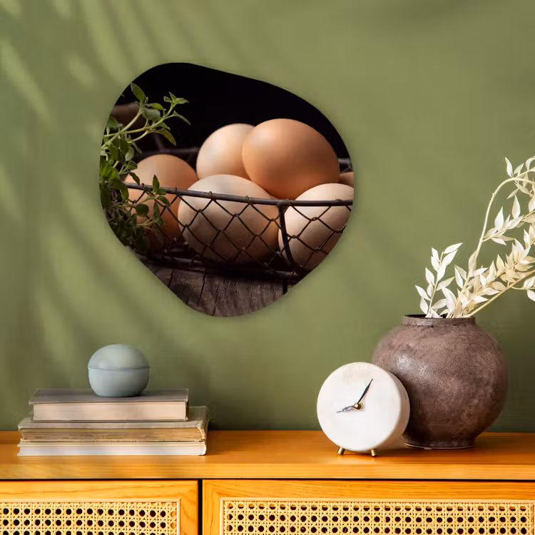 Organisch schilderij - Forex - Eieren - Mand - Eten — 2