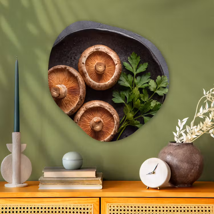 Organische schilderij - Aluminium - Paddestoelen - Kruiden - Eten — 2