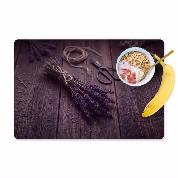 Placemat - 6 stuks - Bloemen - Rustiek - Paars — 1