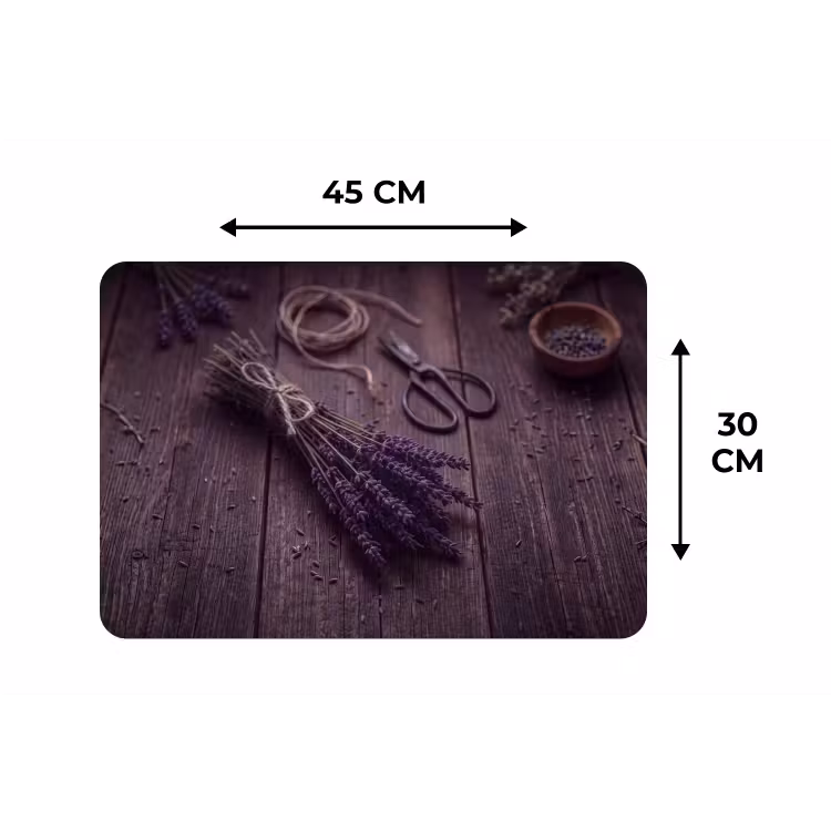 Placemat - 6 stuks - Bloemen - Rustiek - Paars — 3