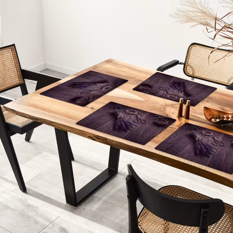 Placemat - 6 stuks - Bloemen - Rustiek - Paars — 5