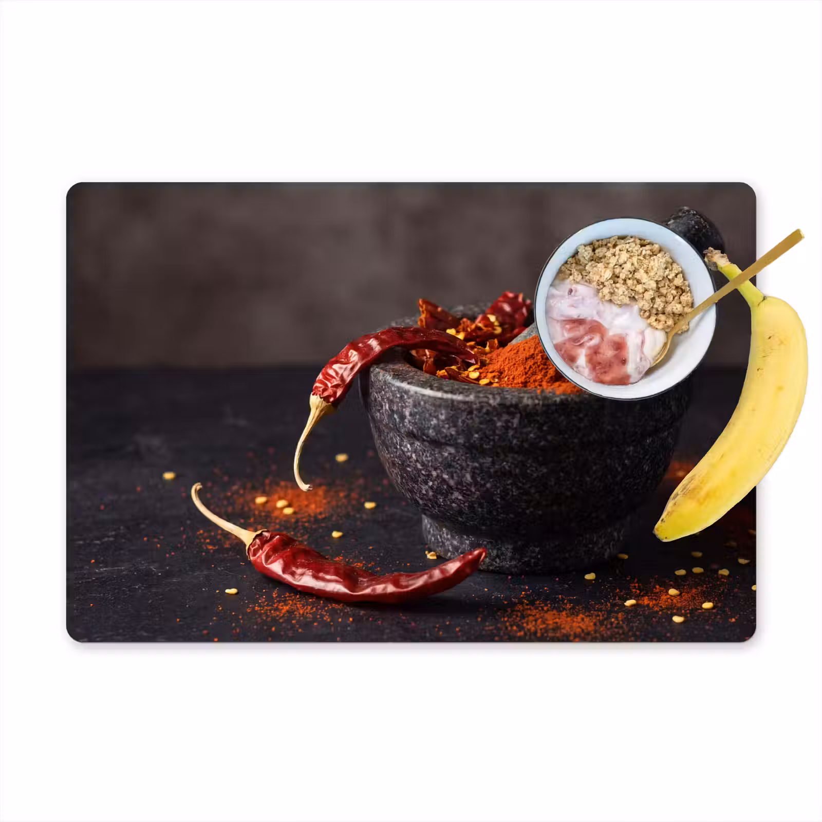 Placemat - 6 stuks - Specerijen - Vijzel - Rood — 1