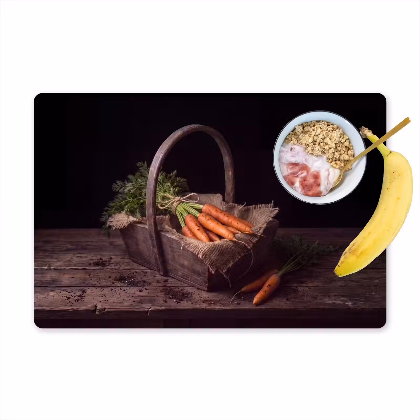 Placemat - 6 stuks - Wortels - Mand - Eten — 1