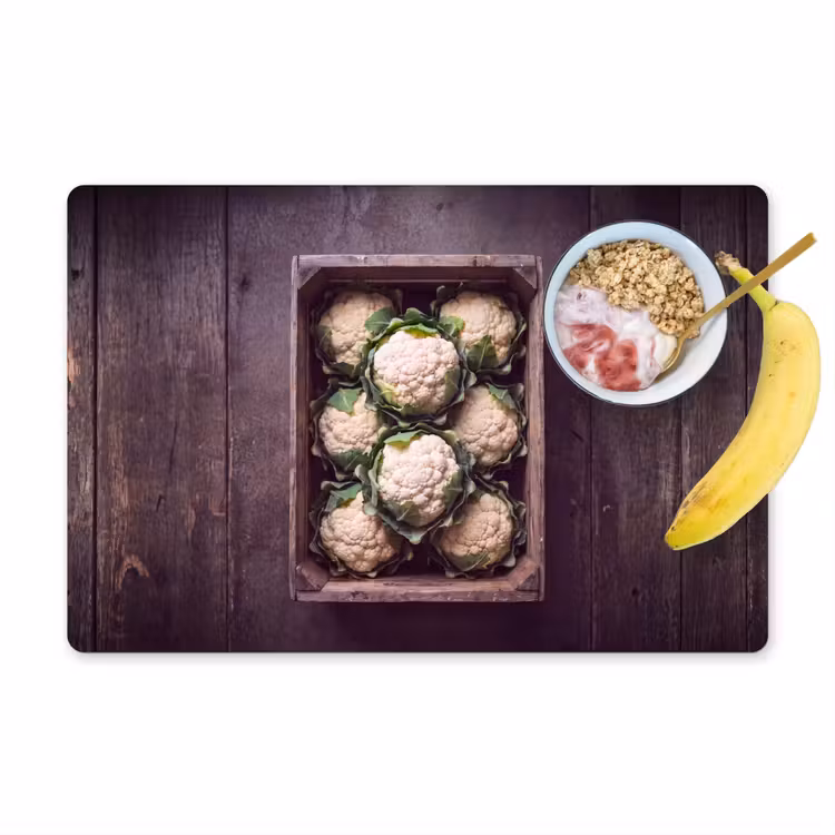 Placemat - 6 stuks - Bloemkool - Houten kist — 1