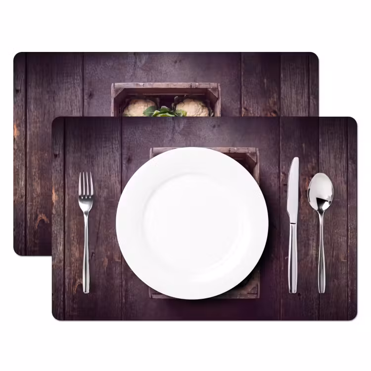 Placemat - 6 stuks - Bloemkool - Houten kist — 2