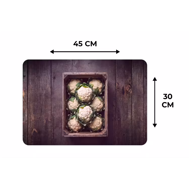 Placemat - 6 stuks - Bloemkool - Houten kist — 3
