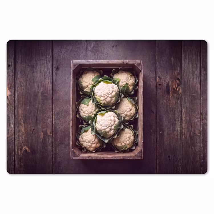 Placemat - 6 stuks - Bloemkool - Houten kist — 7
