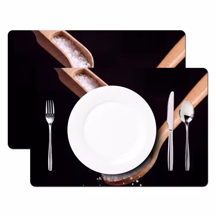 Placemat - 6 stuks - Eten - Zout - Hout — 2