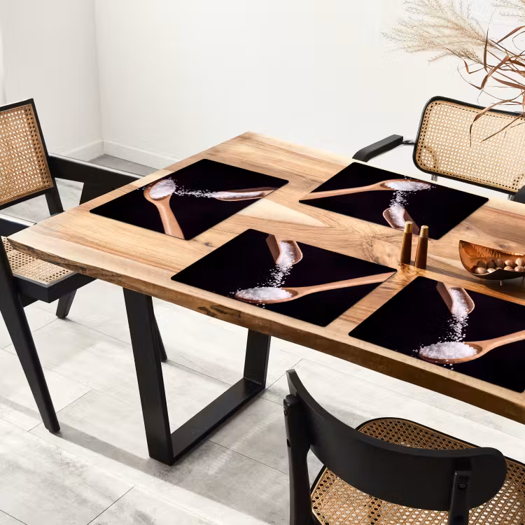 Placemat - 6 stuks - Eten - Zout - Hout — 5