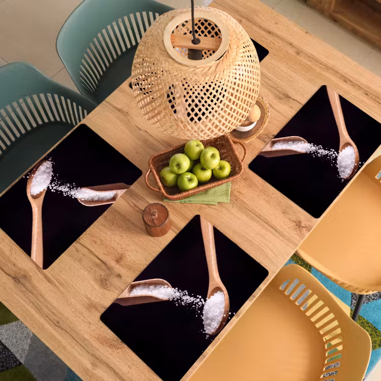 Placemat - 6 stuks - Eten - Zout - Hout — 6