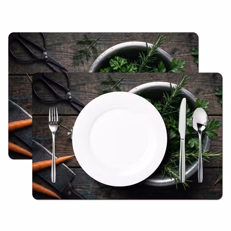 Placemat - 6 stuks - Groenten - Hout - Eten — 2