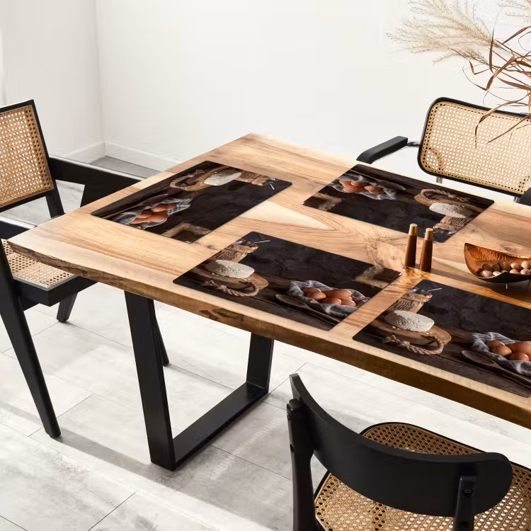 Placemat - 6 stuks - Meel - Eieren - Eten — 5