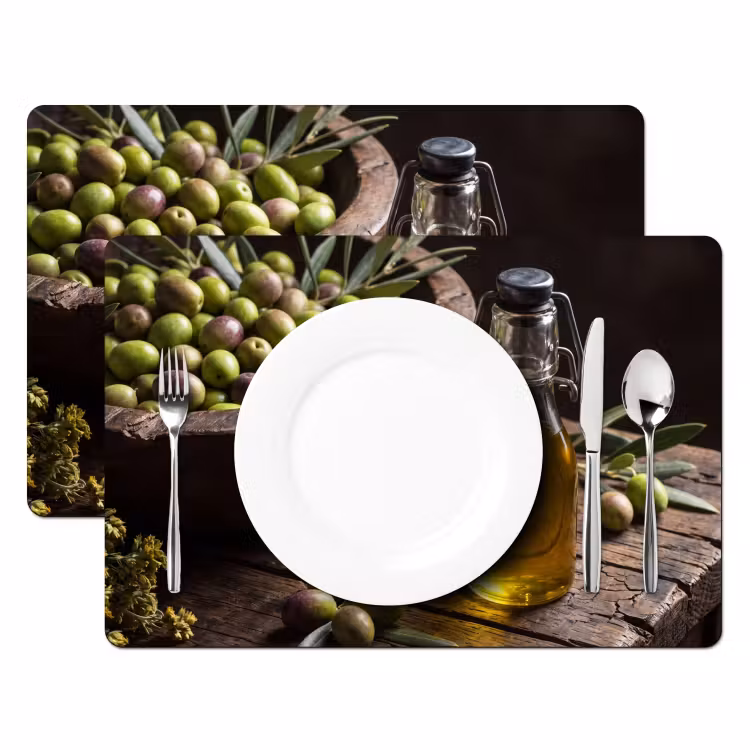 Placemat - 6 stuks - Olijven - Eten - Rustiek — 2