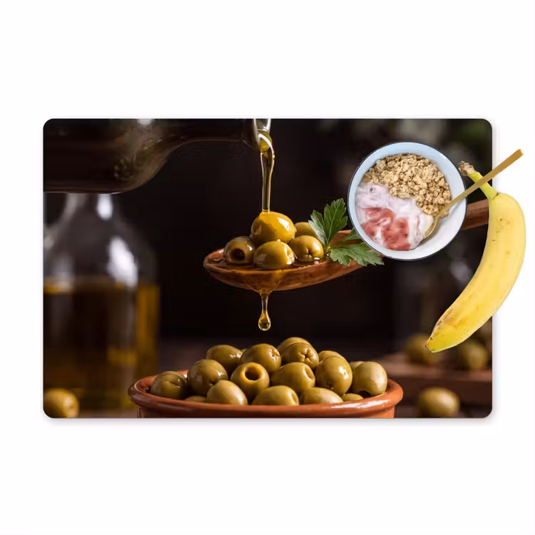 Placemat - 6 stuks - Olijven - Olijfolie - Eten — 1