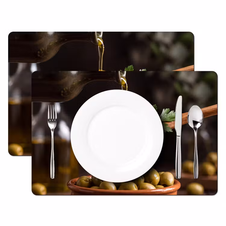 Placemat - 6 stuks - Olijven - Olijfolie - Eten — 2