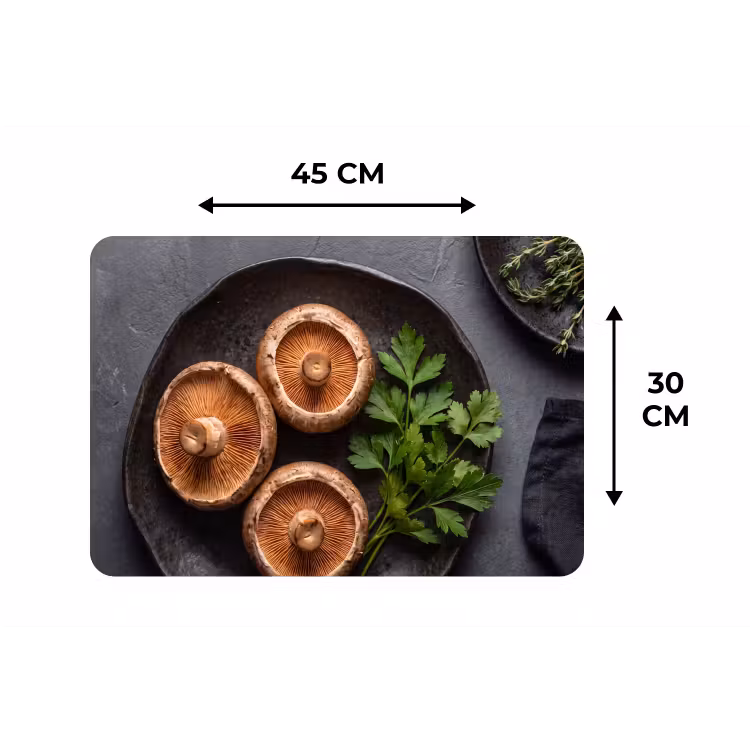 Placemat - 6 stuks - Paddestoelen - Kruiden - Eten — 3