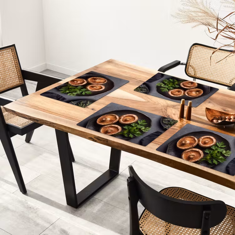 Placemat - 6 stuks - Paddestoelen - Kruiden - Eten — 5