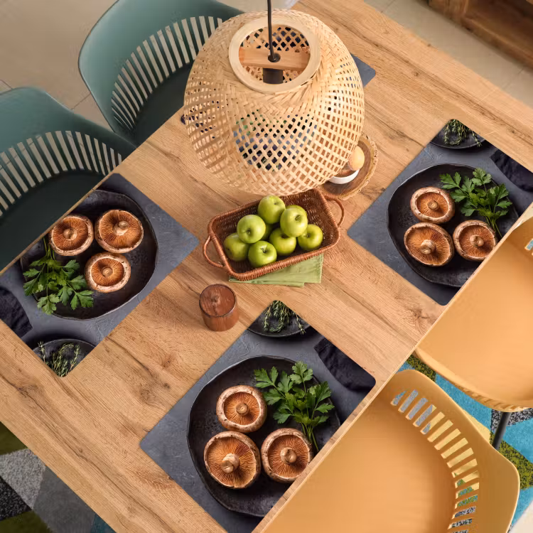 Placemat - 6 stuks - Paddestoelen - Kruiden - Eten — 6