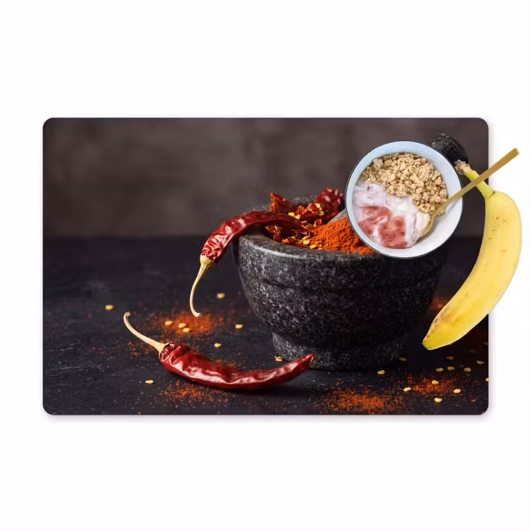 Placemat - 6 stuks - Specerijen - Vijzel - Rood — 1