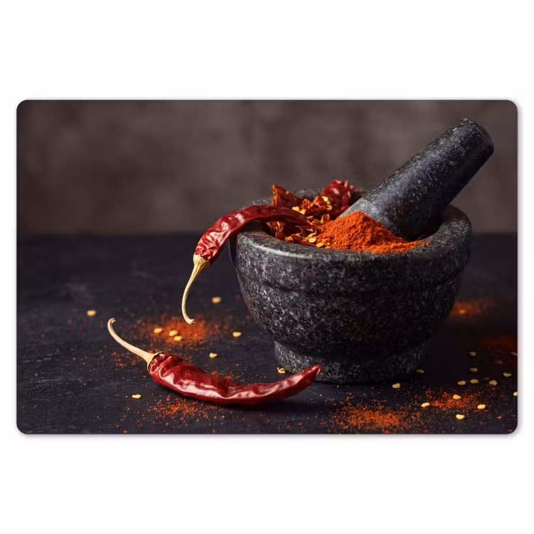 Placemat - 6 stuks - Specerijen - Vijzel - Rood — 7