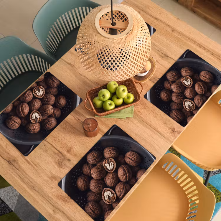 Placemat - 6 stuks - Walnoot - Eten - Donker — 6