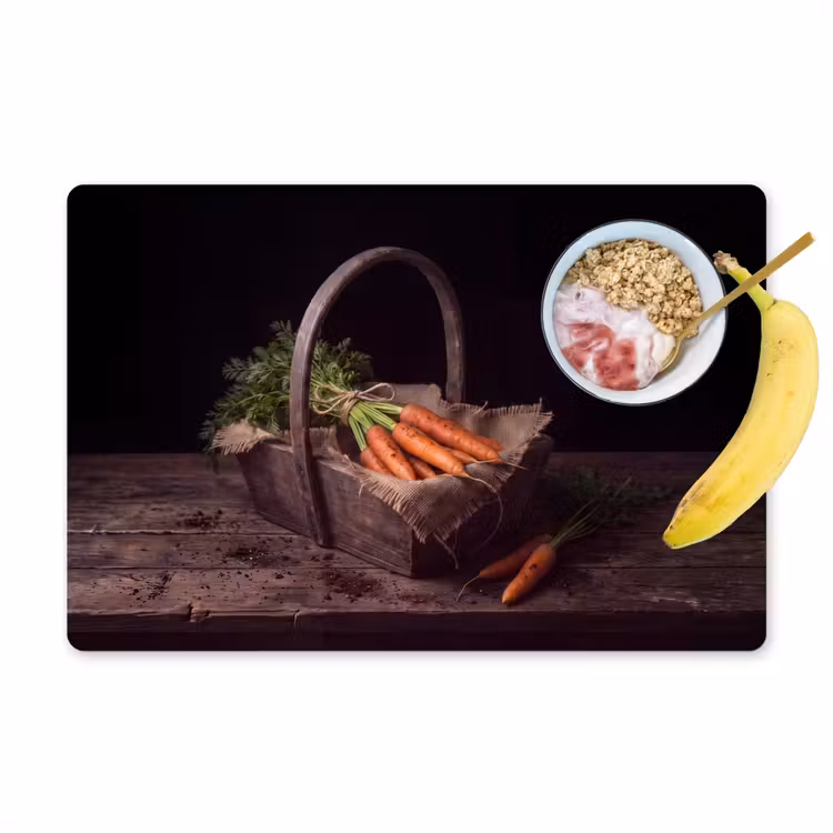 Placemat - 6 stuks - Wortels - Mand - Eten — 1
