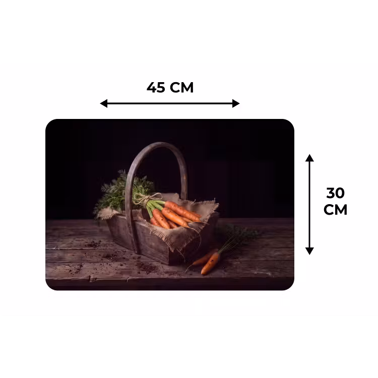 Placemat - 6 stuks - Wortels - Mand - Eten — 3