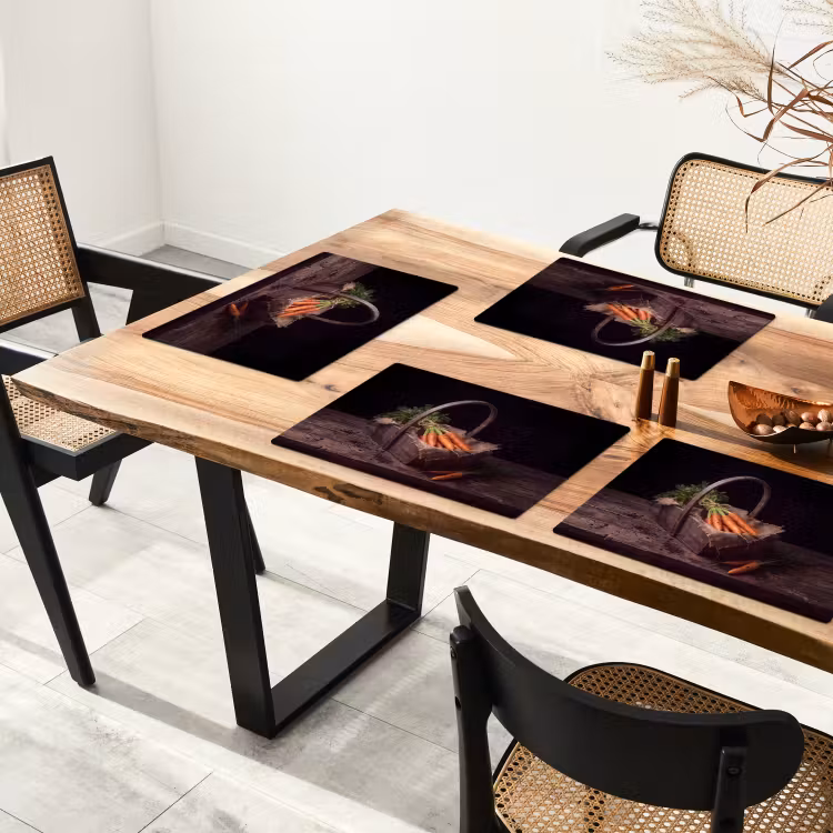 Placemat - 6 stuks - Wortels - Mand - Eten — 5